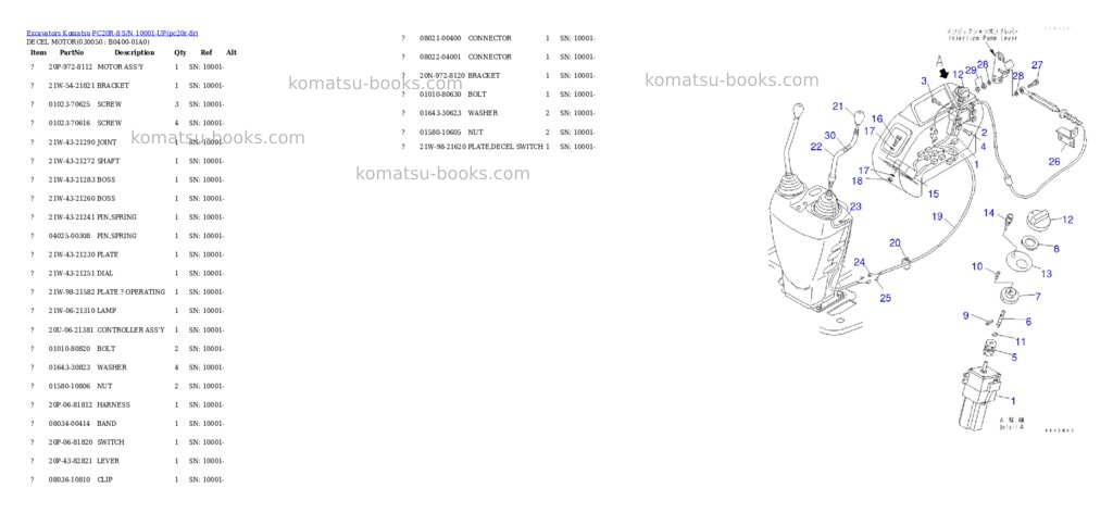 Komatsu pc20r-8 s/n 10001-up Parts catalog cover Page 4 Komatsu pc20r-8 s/n 10001-up Parts catalog cover Page 4