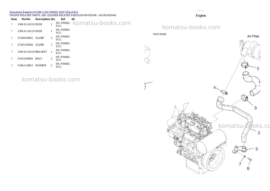 Komatsu PC20R-5 S/N F90002 AND UP Parts catalog cover Page 3