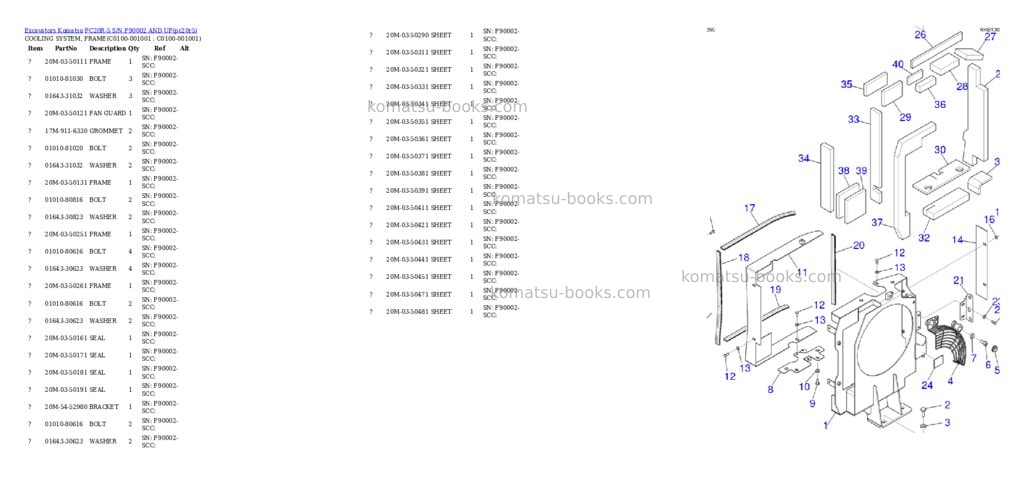Komatsu PC20R-5 S/N F90002 AND UP Parts catalog cover Page 9