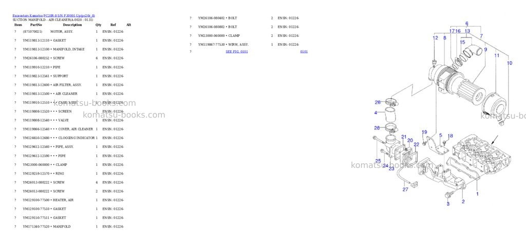 Komatsu pc20r-8 s/n f30001-up Parts catalog cover