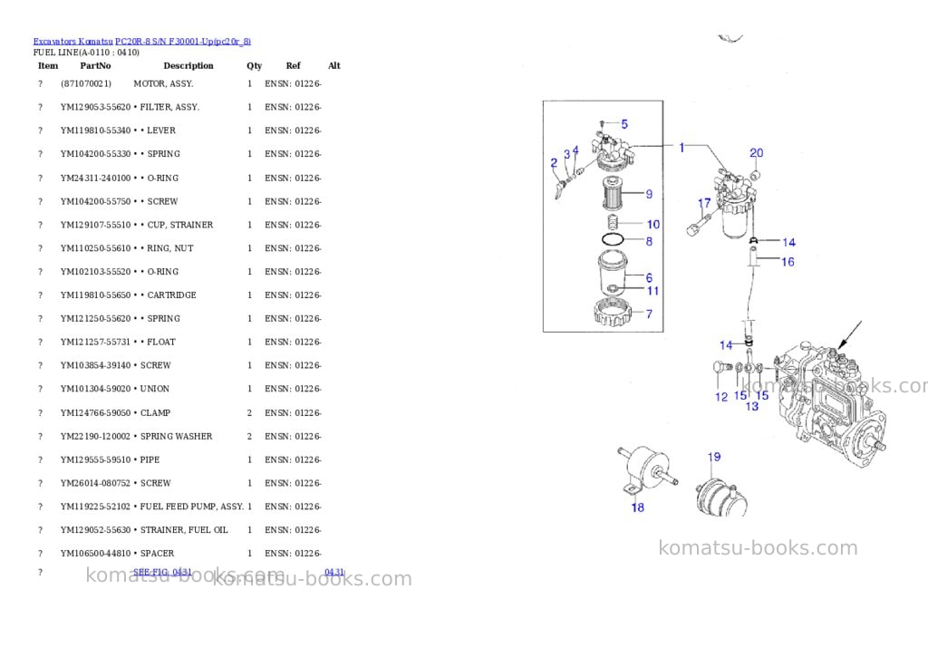 Komatsu pc20r-8 s/n f30001-up Parts catalog cover Page 10