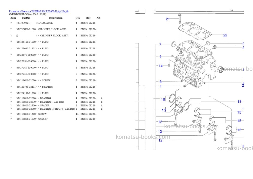 Komatsu pc20r-8 s/n f30001-up Parts catalog cover Page 3
