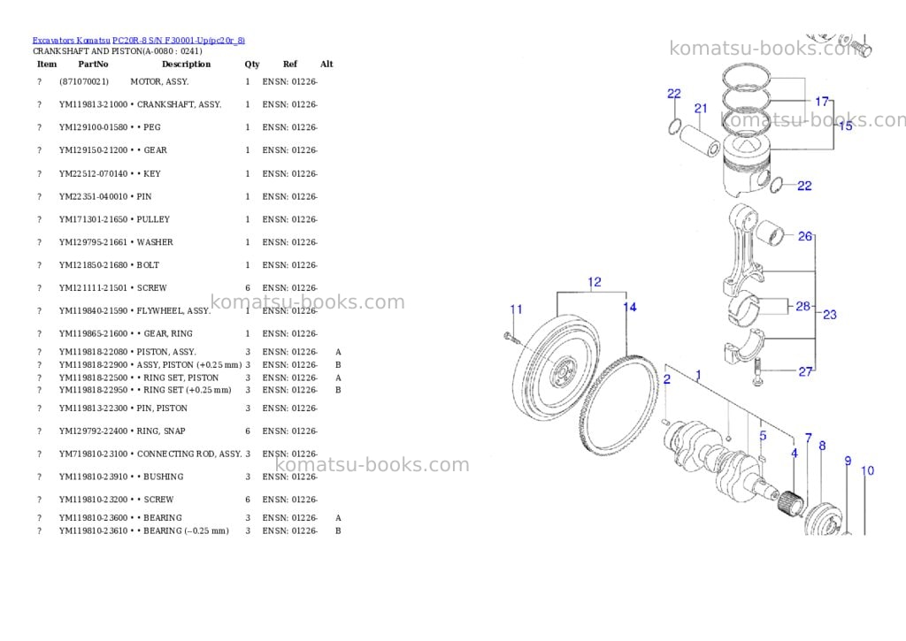 Komatsu pc20r-8 s/n f30001-up Parts catalog cover Page 7