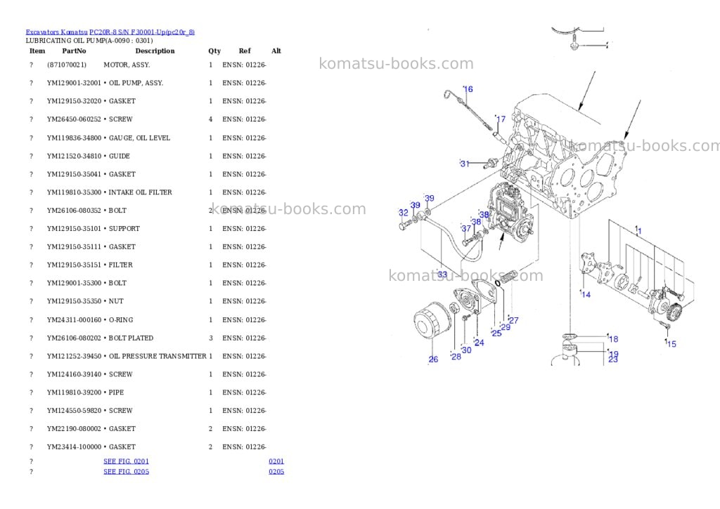 Komatsu pc20r-8 s/n f30001-up Parts catalog cover Page 8