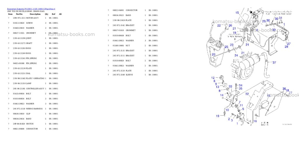 Komatsu pc20uu-3 s/n 10001-up Parts catalog cover Page 3