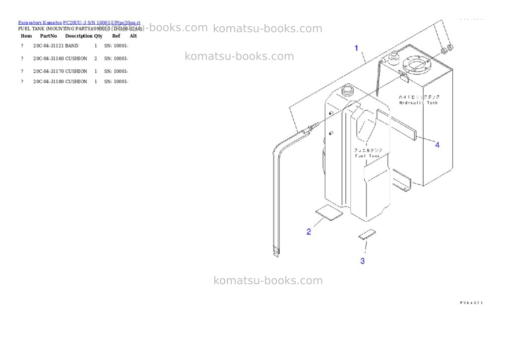 Komatsu pc20uu-3 s/n 10001-up Parts catalog cover Page 9