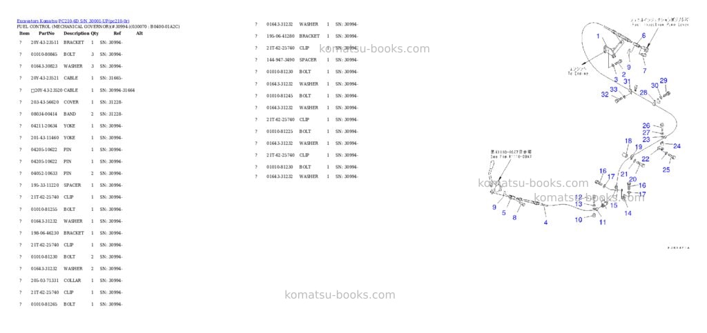 Komatsu pc210-6d s/n 30001-up Parts catalog cover Page 6 Komatsu pc210-6d s/n 30001-up Parts catalog cover Page 6