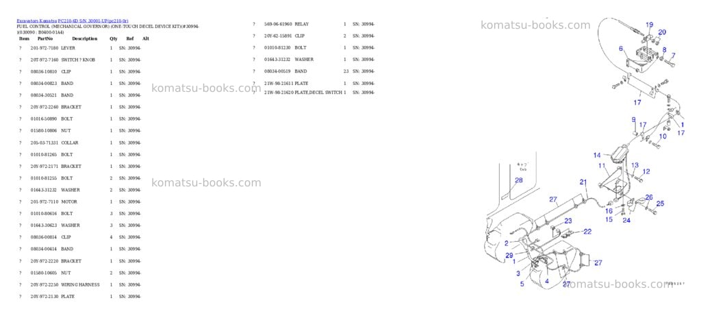 Komatsu pc210-6d s/n 30001-up Parts catalog cover Page 8 Komatsu pc210-6d s/n 30001-up Parts catalog cover Page 8