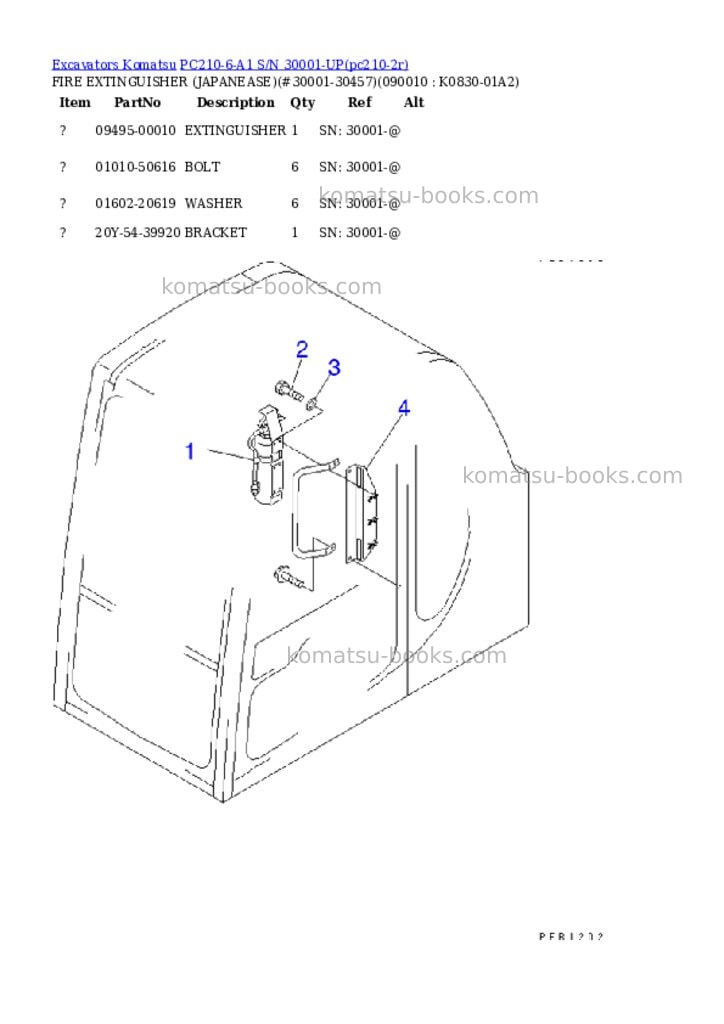 Komatsu pc210-6-a1 s/n 30001-up Parts catalog cover Page 10 Komatsu pc210-6-a1 s/n 30001-up Parts catalog cover Page 10