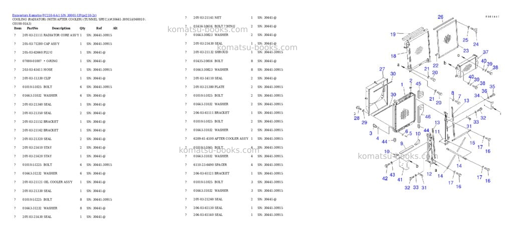 Komatsu pc210-6-a1 s/n 30001-up Parts catalog cover Page 6 Komatsu pc210-6-a1 s/n 30001-up Parts catalog cover Page 6