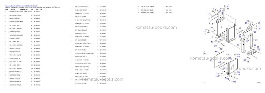 Komatsu pc210-7-ca s/n 40001-up Parts catalog cover Page 10 Komatsu pc210-7-ca s/n 40001-up Parts catalog cover Page 10