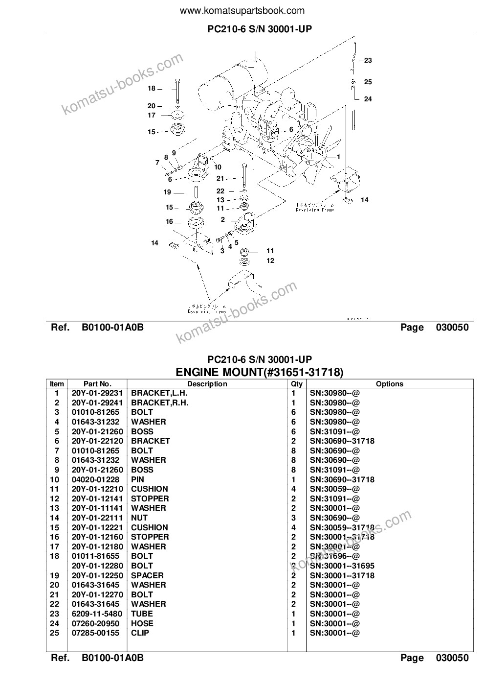 Komatsu PC210-6 S/N 30001-UP Parts catalog cover Page 7 Komatsu PC210-6 S/N 30001-UP Parts catalog cover Page 7