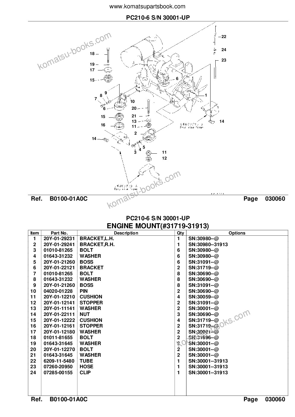 Komatsu PC210-6 S/N 30001-UP Parts catalog cover Page 8 Komatsu PC210-6 S/N 30001-UP Parts catalog cover Page 8