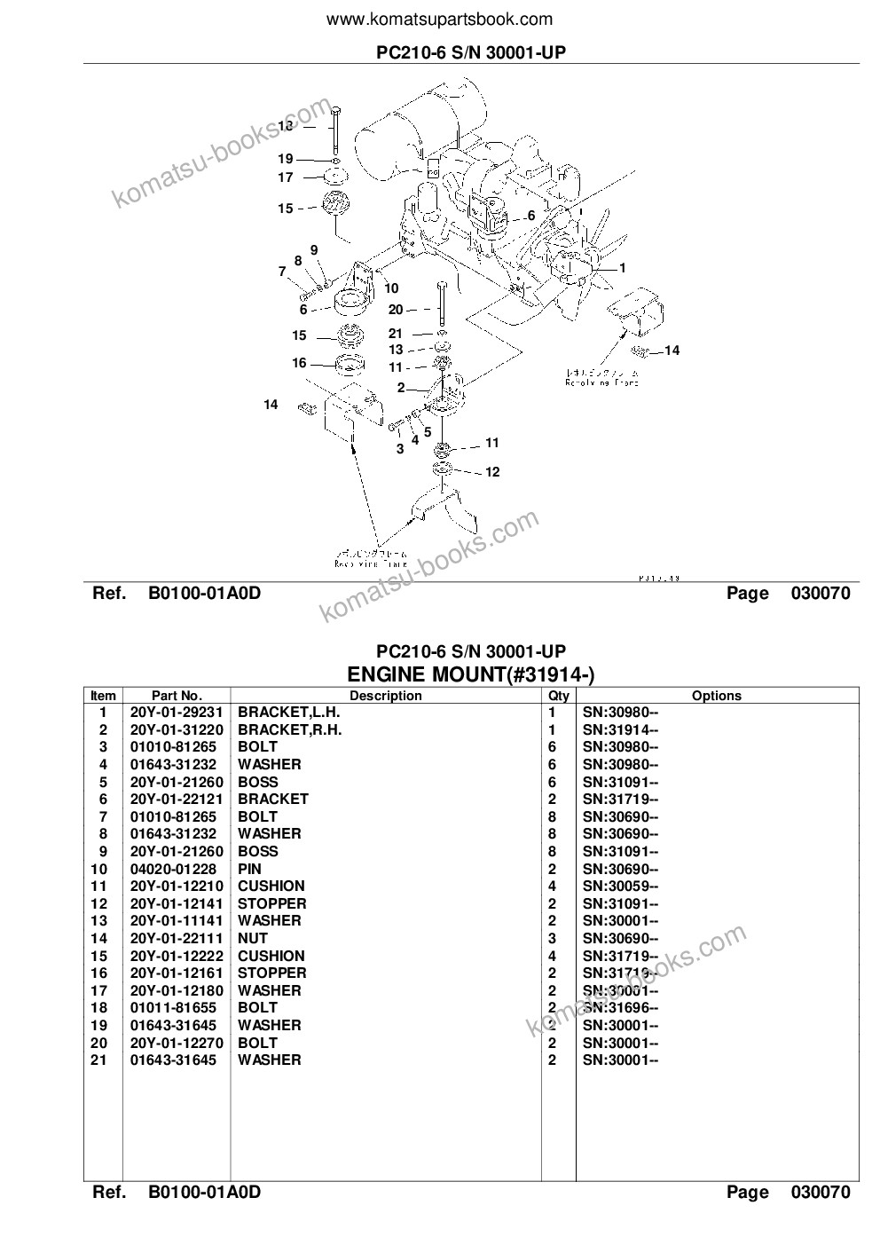 Komatsu PC210-6 S/N 30001-UP Parts catalog cover Page 9 Komatsu PC210-6 S/N 30001-UP Parts catalog cover Page 9