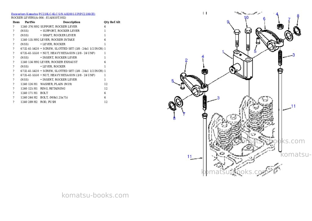 Komatsu pc210lc-6lc s/n a82001-up Parts catalog cover Page 2