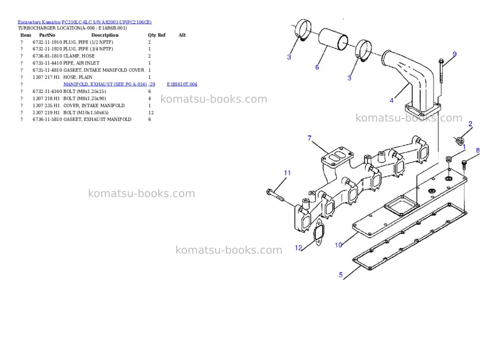 Komatsu pc210lc-6lc s/n a82001-up Parts catalog cover Page 4