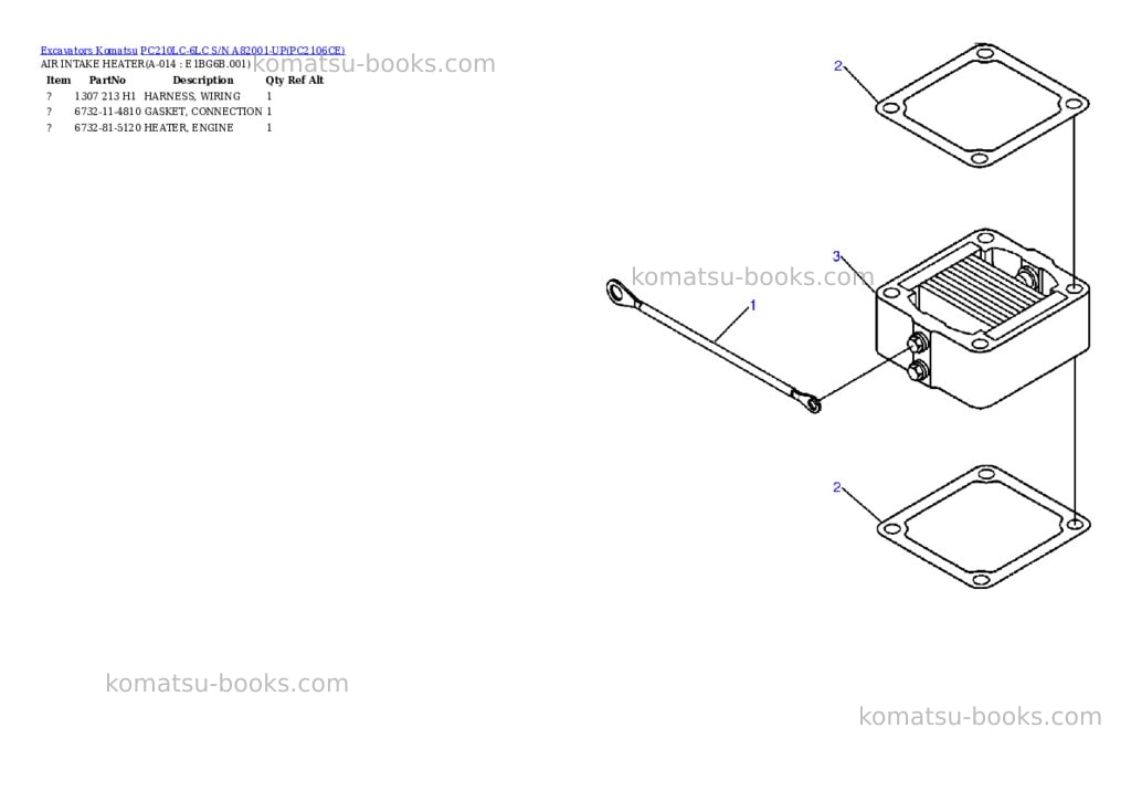 Komatsu pc210lc-6lc s/n a82001-up Parts catalog cover Page 7