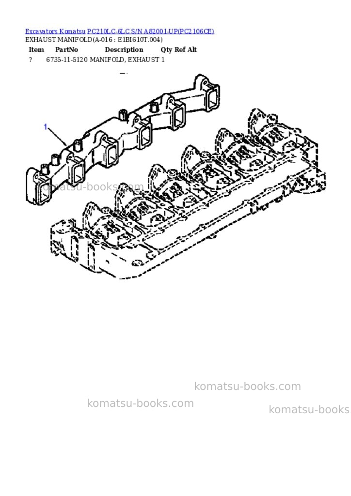 Komatsu pc210lc-6lc s/n a82001-up Parts catalog cover Page 8