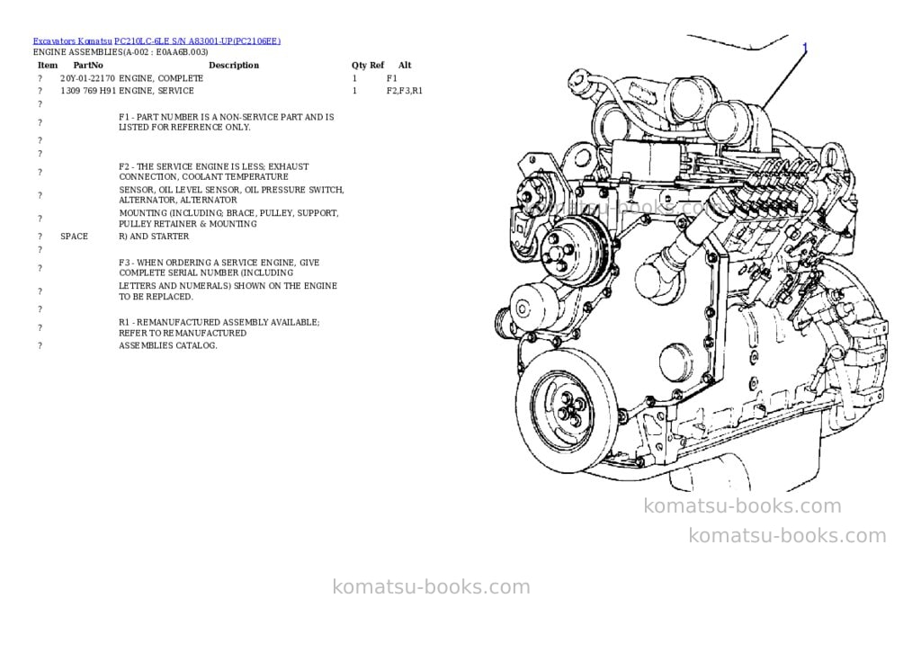 Komatsu pc210lc-6le s/n a83001-up Parts catalog cover Komatsu pc210lc-6le s/n a83001-up Parts catalog cover