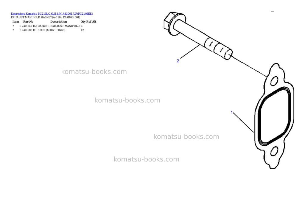 Komatsu pc210lc-6le s/n a83001-up Parts catalog cover Page 5 Komatsu pc210lc-6le s/n a83001-up Parts catalog cover Page 5