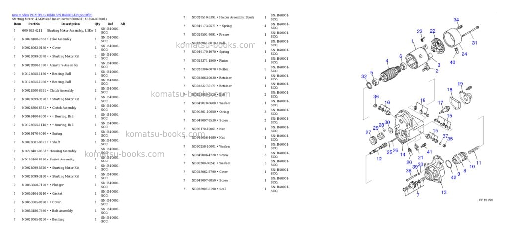 Komatsu PC210FLC-10M0 S/N B40001-UP Parts catalog cover Page 3 Komatsu PC210FLC-10M0 S/N B40001-UP Parts catalog cover Page 3