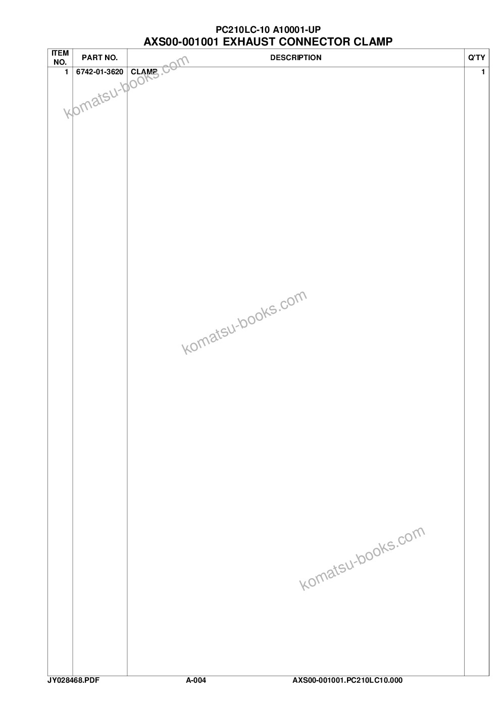 Komatsu pc210lc-10 a10001-up Parts catalog cover Page 7 Komatsu pc210lc-10 a10001-up Parts catalog cover Page 7