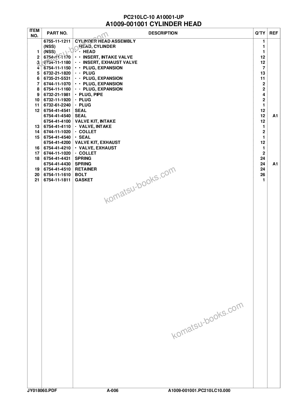 Komatsu pc210lc-10 a10001-up Parts catalog cover Page 9 Komatsu pc210lc-10 a10001-up Parts catalog cover Page 9