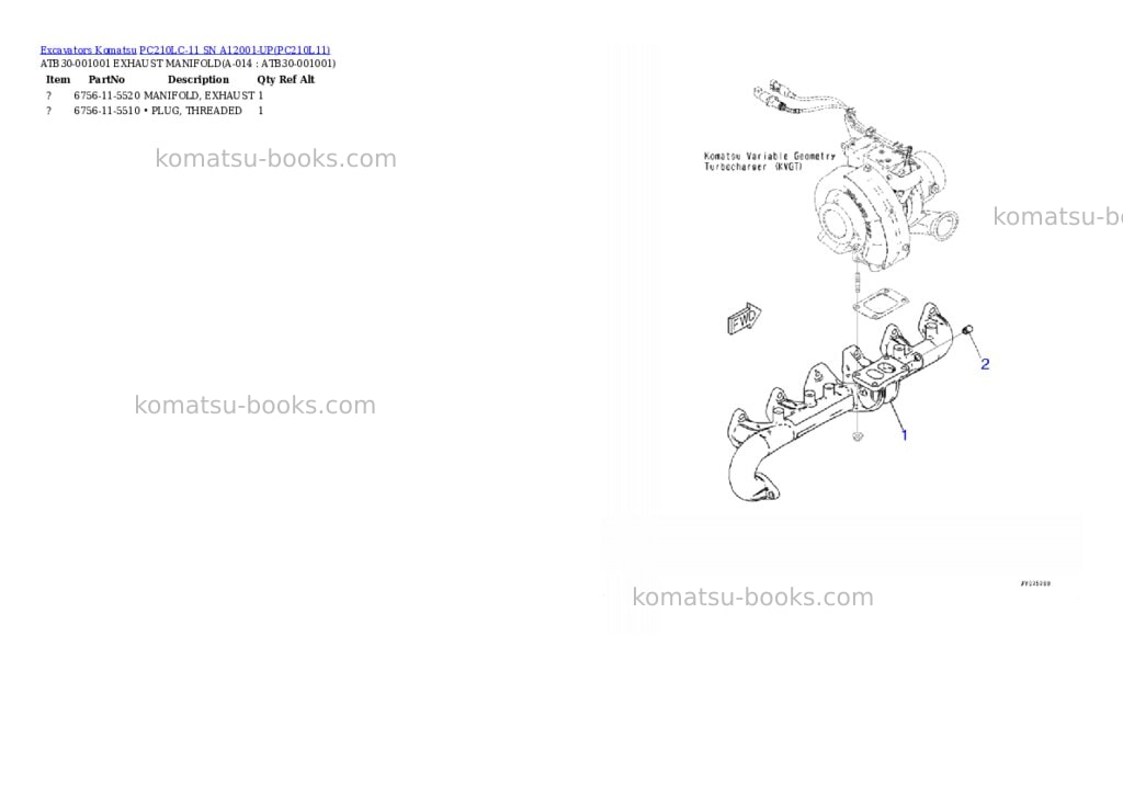 Komatsu pc210lc-11 sn a12001-up Parts catalog cover Page 6 Komatsu pc210lc-11 sn a12001-up Parts catalog cover Page 6