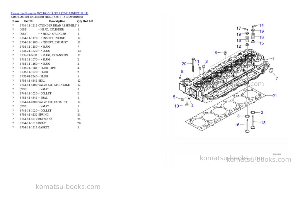 Komatsu pc210lc-11 sn a12001-up Parts catalog cover Page 8 Komatsu pc210lc-11 sn a12001-up Parts catalog cover Page 8