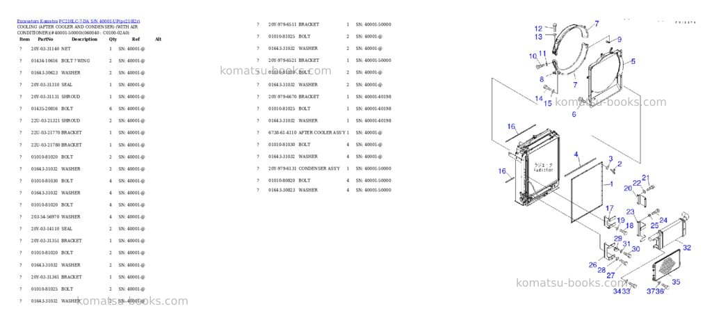 Komatsu pc210lc-7-da s/n 40001-up Parts catalog cover Page 10