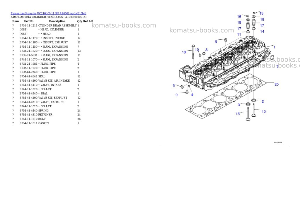 Komatsu PC210LCI-11 SN A10001-up Parts catalog cover Page 2 Komatsu PC210LCI-11 SN A10001-up Parts catalog cover Page 2