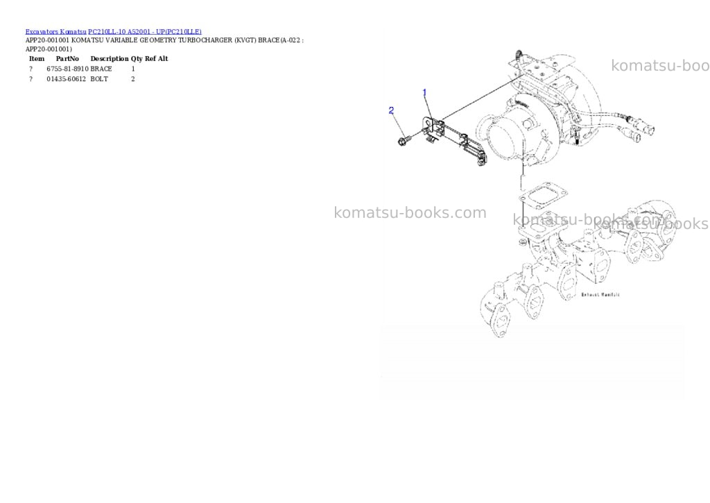 Komatsu pc210ll-10 a52001 - up Parts catalog cover Page 10