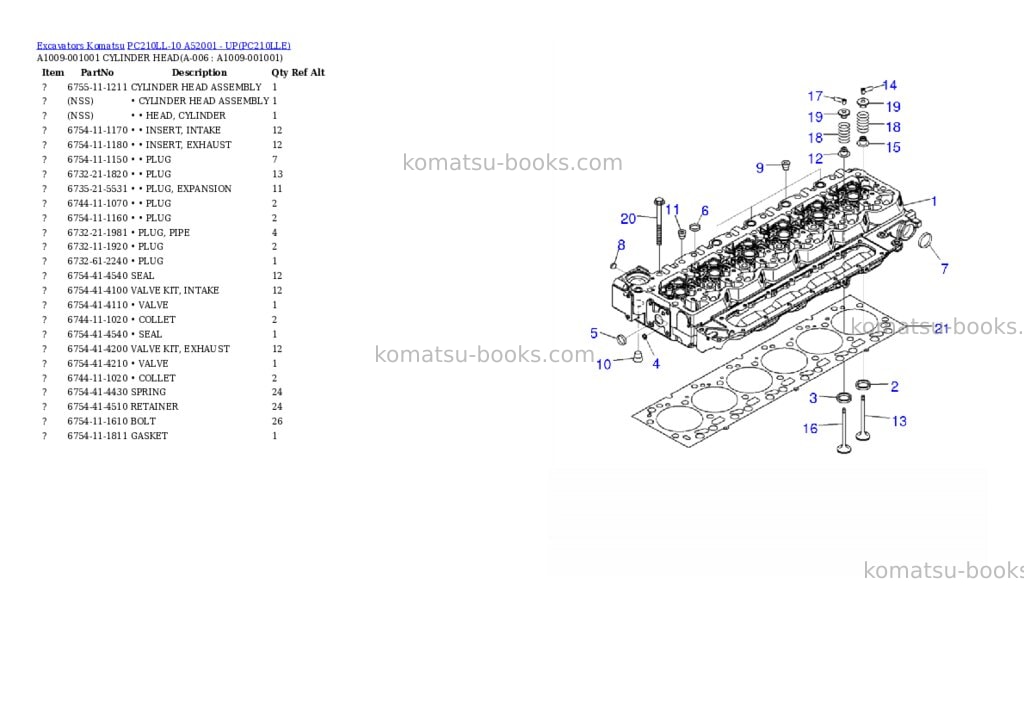 Komatsu pc210ll-10 a52001 - up Parts catalog cover Page 2