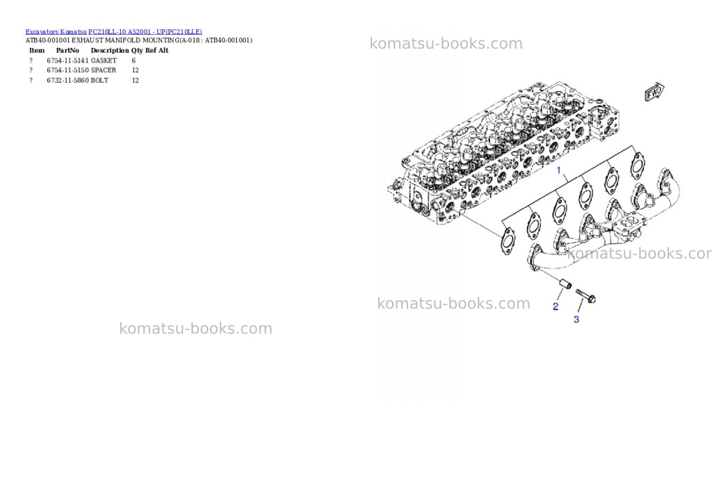 Komatsu pc210ll-10 a52001 - up Parts catalog cover Page 8