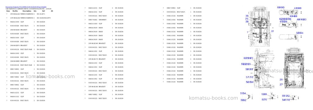Komatsu pc210mh-8 s/n k50259-up Parts catalog cover