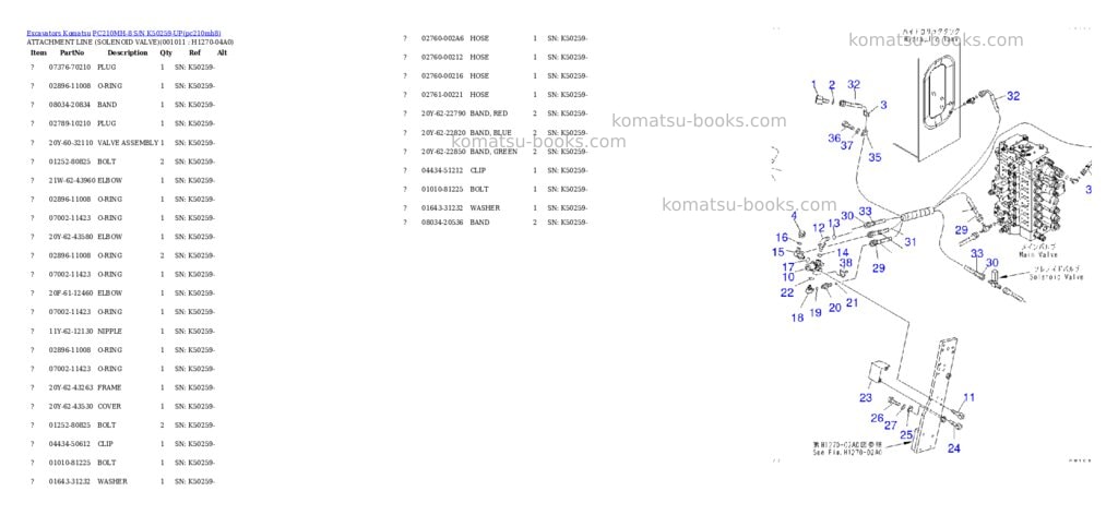 Komatsu pc210mh-8 s/n k50259-up Parts catalog cover Page 10