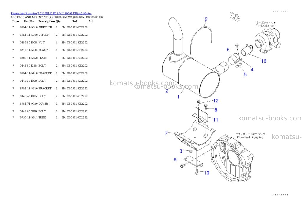 Komatsu pc210nlc-8k s/n k50001-up Parts catalog cover Page 4 Komatsu pc210nlc-8k s/n k50001-up Parts catalog cover Page 4