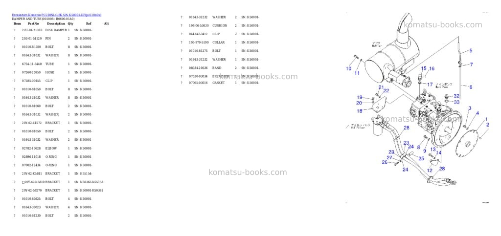Komatsu pc210nlc-8k s/n k50001-up Parts catalog cover Page 7 Komatsu pc210nlc-8k s/n k50001-up Parts catalog cover Page 7