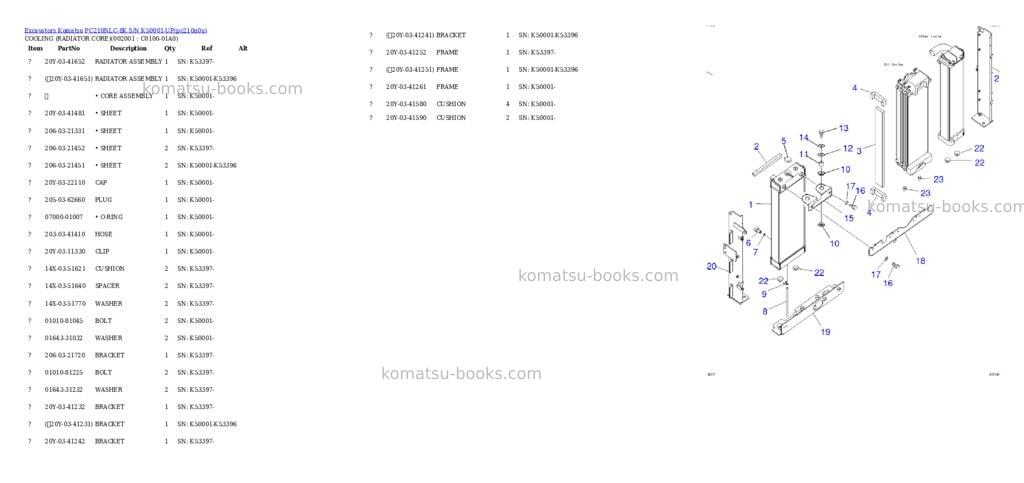 Komatsu pc210nlc-8k s/n k50001-up Parts catalog cover Page 9 Komatsu pc210nlc-8k s/n k50001-up Parts catalog cover Page 9