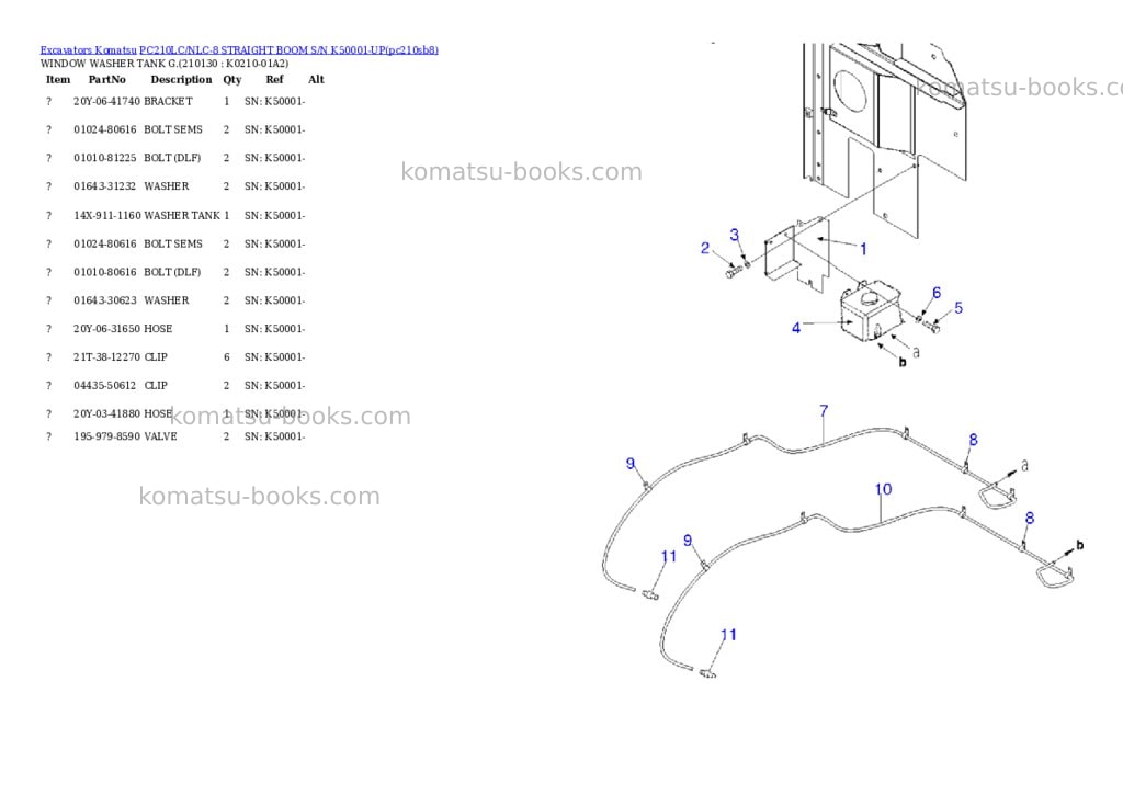 Komatsu pc210lc/nlc-8 straight boom s/n k50001-up Parts catalog cover Page 2