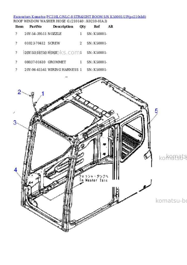 Komatsu pc210lc/nlc-8 straight boom s/n k50001-up Parts catalog cover Page 3