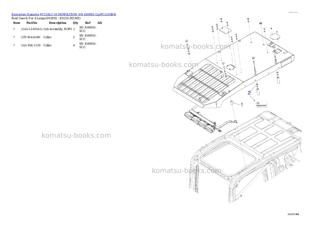 Komatsu pc210lc-10 demolition s/n k60001-up Parts catalog cover Page 5 Komatsu pc210lc-10 demolition s/n k60001-up Parts catalog cover Page 5