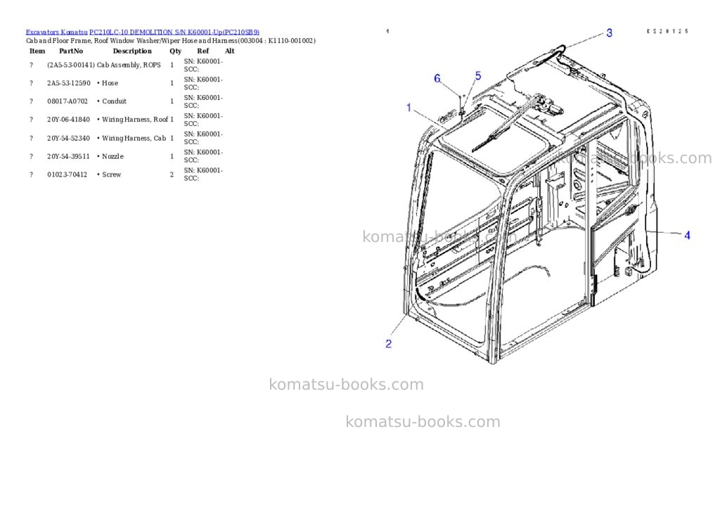 Komatsu pc210lc-10 demolition s/n k60001-up Parts catalog cover Page 7 Komatsu pc210lc-10 demolition s/n k60001-up Parts catalog cover Page 7