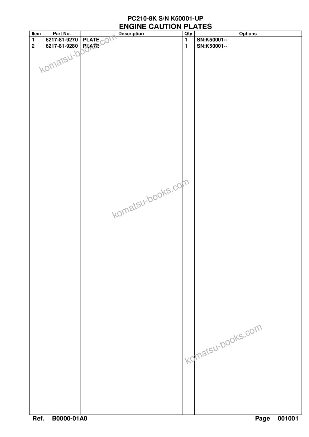 Komatsu pc210lc/nlc-8 15m super long front s/n k50001-up Parts catalog cover Page 4 Komatsu pc210lc/nlc-8 15m super long front s/n k50001-up Parts catalog cover Page 4