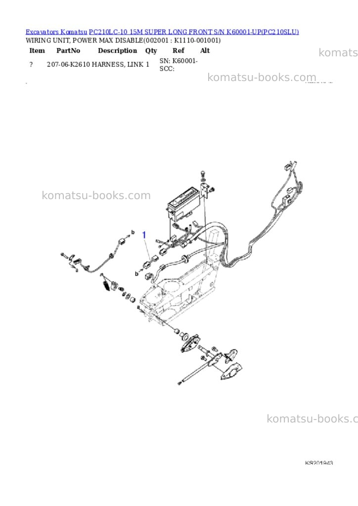 Komatsu pc210lc-10 15m super long front s/n k60001-up Parts catalog cover Page 3