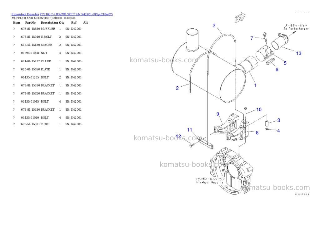 Komatsu pc210lc-7 waste spec s/n k42001-up Parts catalog cover Komatsu pc210lc-7 waste spec s/n k42001-up Parts catalog cover