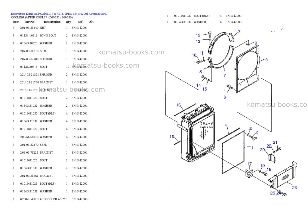 Komatsu pc210lc-7 waste spec s/n k42001-up Parts catalog cover Page 3 Komatsu pc210lc-7 waste spec s/n k42001-up Parts catalog cover Page 3