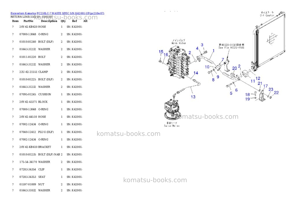 Komatsu pc210lc-7 waste spec s/n k42001-up Parts catalog cover Page 9 Komatsu pc210lc-7 waste spec s/n k42001-up Parts catalog cover Page 9