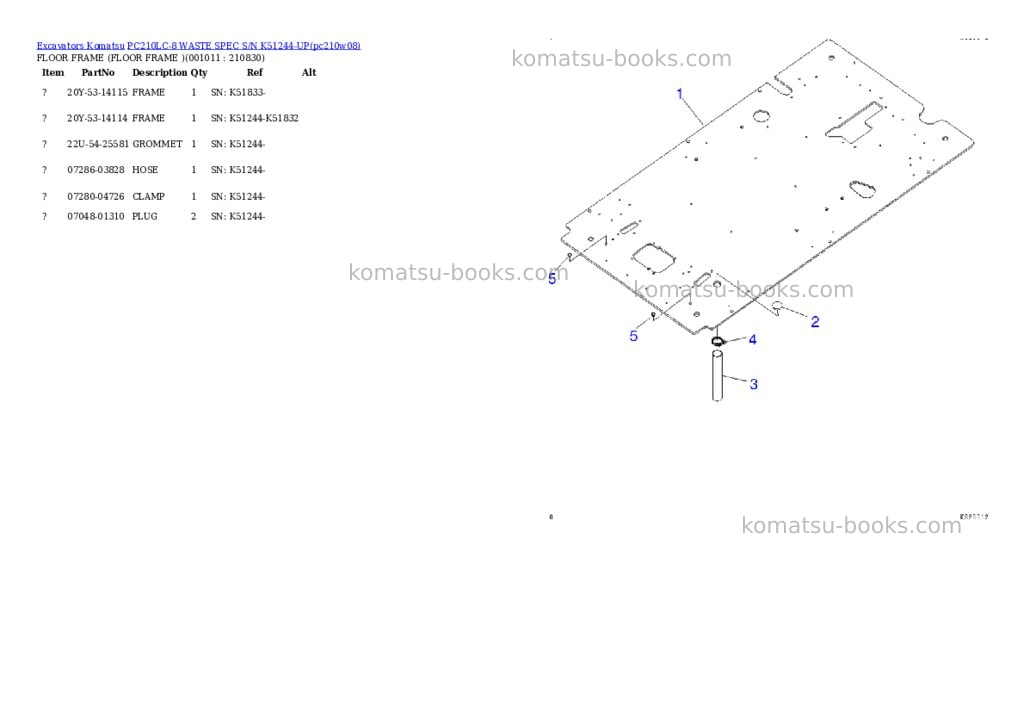 Komatsu pc210lc-8 waste spec s/n k51244-up Parts catalog cover Page 10 Komatsu pc210lc-8 waste spec s/n k51244-up Parts catalog cover Page 10