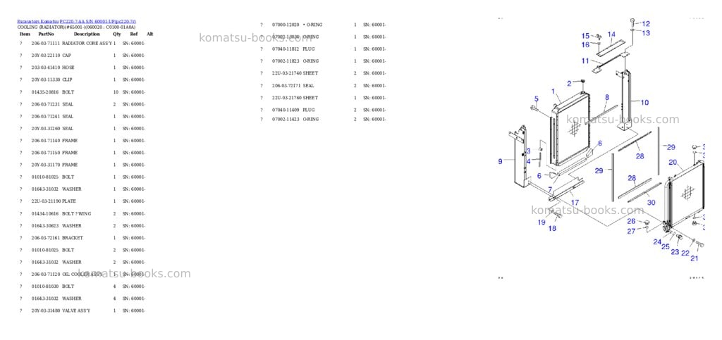Komatsu pc220-7-aa s/n 60001-up Parts catalog cover Page 7 Komatsu pc220-7-aa s/n 60001-up Parts catalog cover Page 7